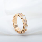 【Valerone Jewelry】SERPENTI RING PINK GOLD MOP DIAMOND PAVED 4MM