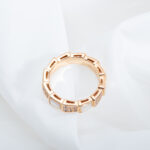 【Valerone Jewelry】SERPENTI RING PINK GOLD MOP DIAMOND PAVED 4MM - Image 3