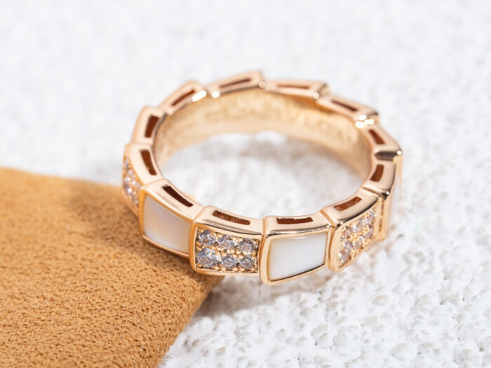 【Valerone Jewelry】SERPENTI RING PINK GOLD MOP DIAMOND PAVED 4MM - Image 7