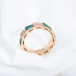 【Valerone Jewelry】SERPENTI RING PINK GOLD MALACHITE DIAMOND PAVED 4MM - Image 6