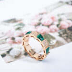 【Valerone Jewelry】SERPENTI RING PINK GOLD MALACHITE DIAMOND PAVED 4MM - Image 9