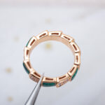 【Valerone Jewelry】SERPENTI RING PINK GOLD MALACHITE DIAMOND PAVED 4MM - Image 10