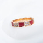 【Valerone Jewelry】SERPENTI RING PINK GOLD CARNELIAN DIAMOND PAVED 4MM - Image 4