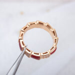 【Valerone Jewelry】SERPENTI RING PINK GOLD CARNELIAN DIAMOND PAVED 4MM - Image 7