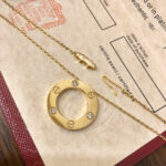 【Valleron Jewelry】LOVE NECKLACE 16MM 3 DIAMONDS - Image 4