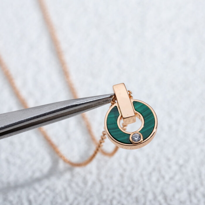 【Valleron Jewelry】GARI NECKLACE PINK GOLD MALACHITE - Image 5