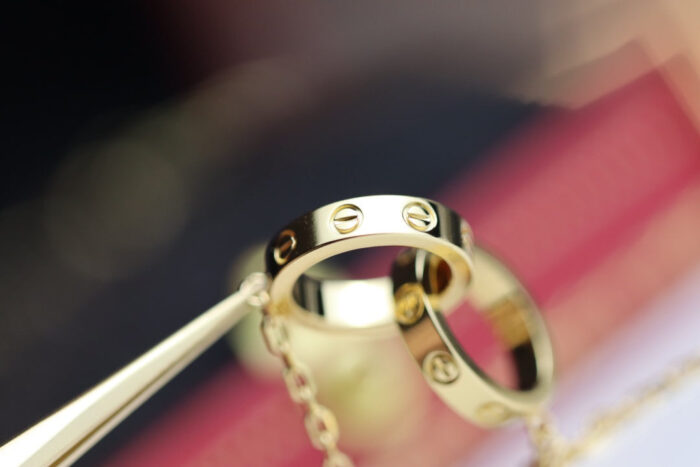 【Valleron Jewelry】LOVE NECKLACE DOUBLE RING GOLD - Image 4