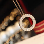 【Valleron Jewelry】LOVE NECKLACE 16MM 6 DIAMONDS PINK GOLD