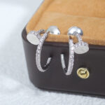 JUSTE EARRINGS 12.75MM SILVER DIAMOND - Image 3