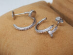 JUSTE EARRINGS 12.75MM SILVER DIAMOND - Image 4