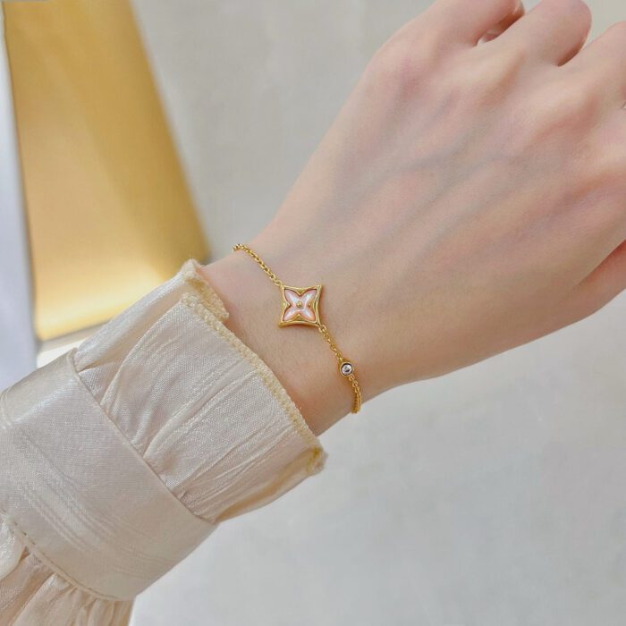 【Valeron Jewelry】STAR 1 DIAMOND PINK GOLD BRACELET - Image 8
