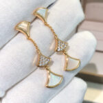【Valeron Jewelry】DREAM EARRINGS 3 MOTIFS DIAMOND MOP PINK GOLD