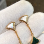 【Valeron Jewelry】DREAM EARRINGS 3 MOTIFS MALACHITE MOP PINK GOLD - Image 8