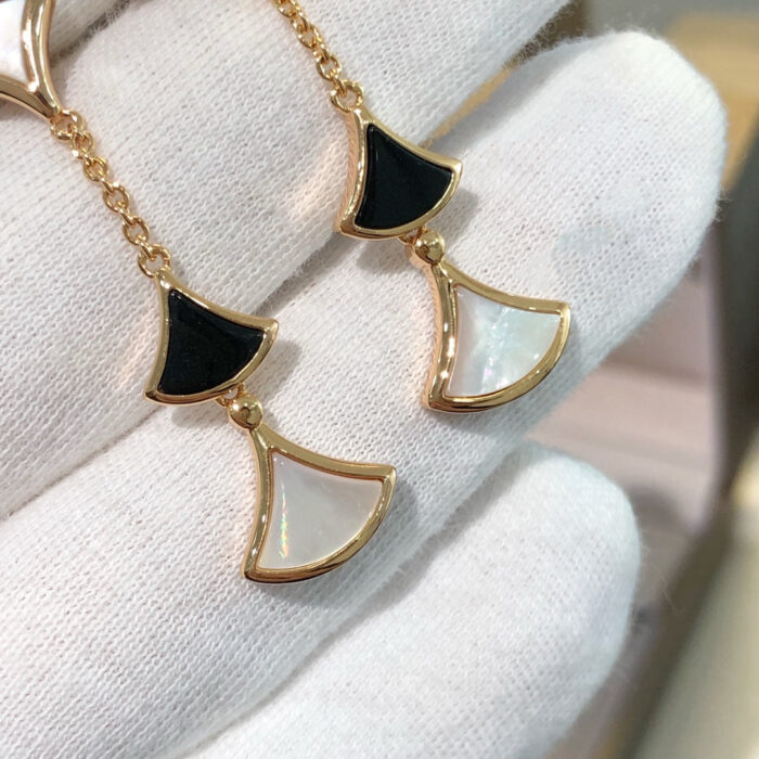 【Valeron Jewelry】DREAM EARRINGS 3 MOTIFS ONYX MOP PINK GOLD - Image 5