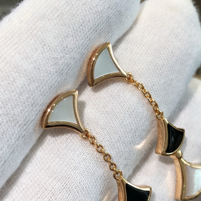 【Valeron Jewelry】DREAM EARRINGS 3 MOTIFS ONYX MOP PINK GOLD - Image 6