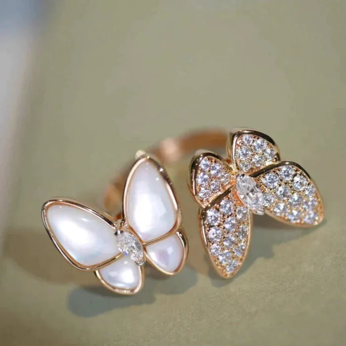 【Valeron Jewelry】TWIN BUTTERFLY DIAMOND MOP RING - Image 2