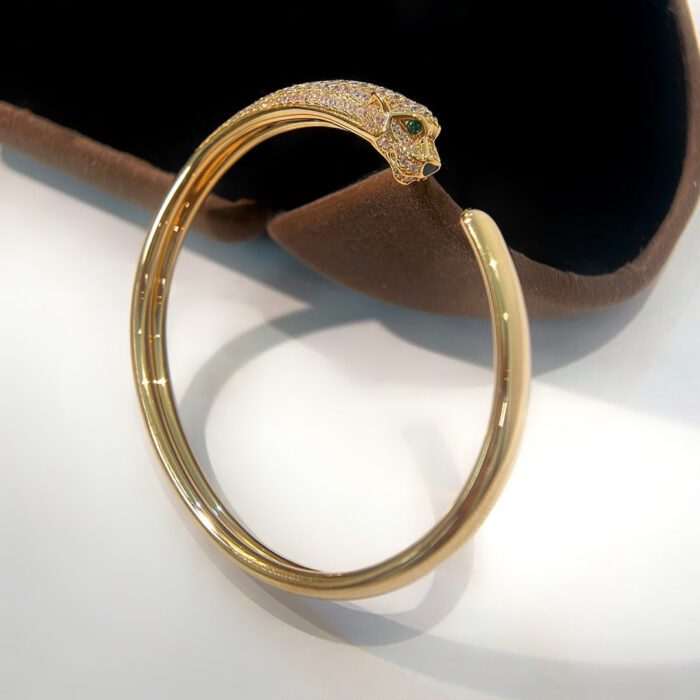 【Valleron Jewelry】PANTHERE GOLD DIAMOND OPEN BRACELET - Image 1