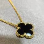 【Valerone Jewelry】CLOVER 15MM BLACK ONYX SINGLE FLOWER NECKLACE - Image 3