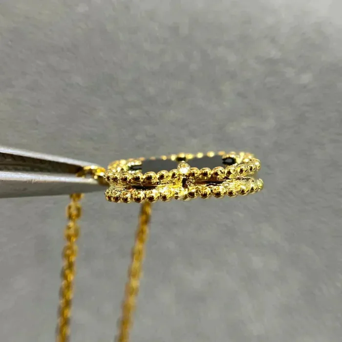 【Valerone Jewelry】CLOVER 15MM BLACK ONYX SINGLE FLOWER NECKLACE - Image 10