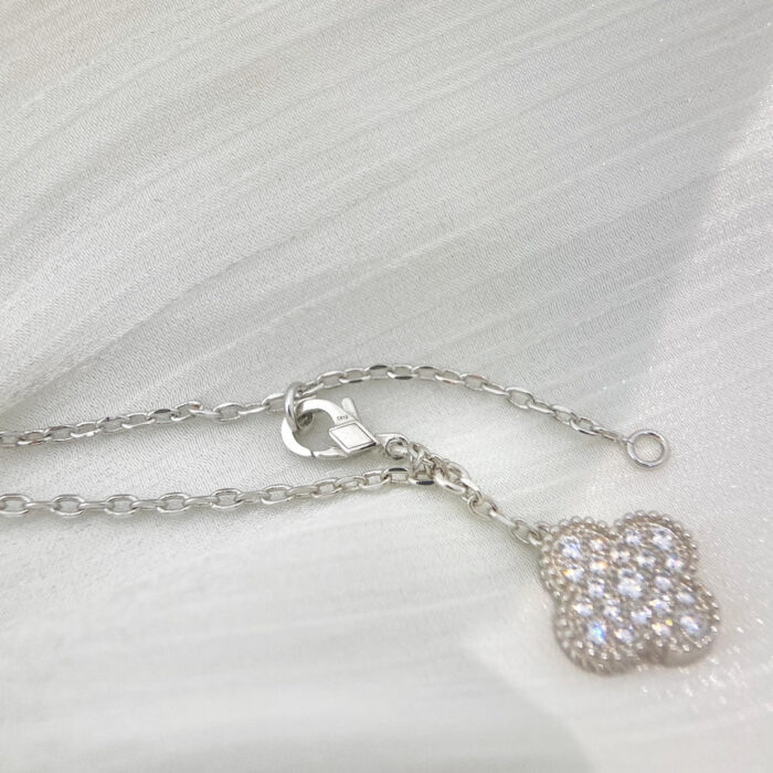 【Valleron Jewelry】CLOVER 5 MOTIFS SILVER DIAMONDS NECKLACE - Image 6