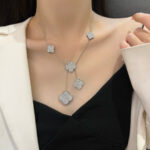 【Valleron Jewelry】CLOVER 5 MOTIFS SILVER DIAMONDS NECKLACE - Image 10