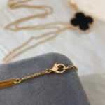 【Valleron Jewelry】CLOVER 25MM NECKLACE GOLD ONYX - Image 5