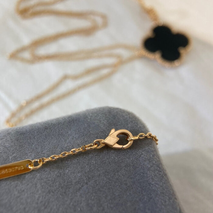 【Valleron Jewelry】CLOVER 25MM NECKLACE GOLD ONYX - Image 5