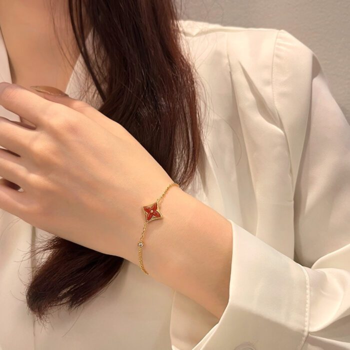 【Valerone Jewelry】COLOR STAR CARNELIAN PINK GOLD DIAMOND BRACELET - Image 7