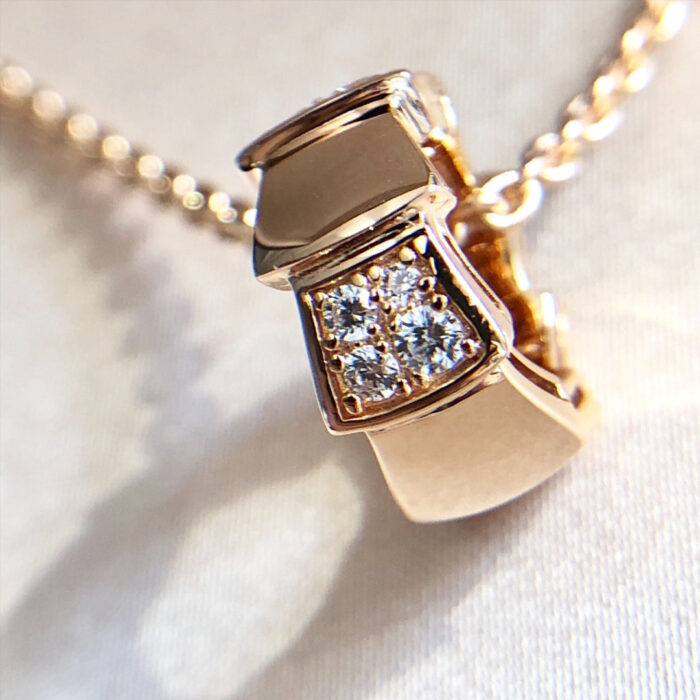 【Valleron Jewelry】SERPENTI PEDANT DIAMOND PINK GOLD NECKLACE - Image 4
