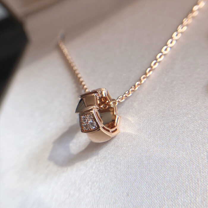 【Valleron Jewelry】SERPENTI PEDANT DIAMOND PINK GOLD NECKLACE - Image 3