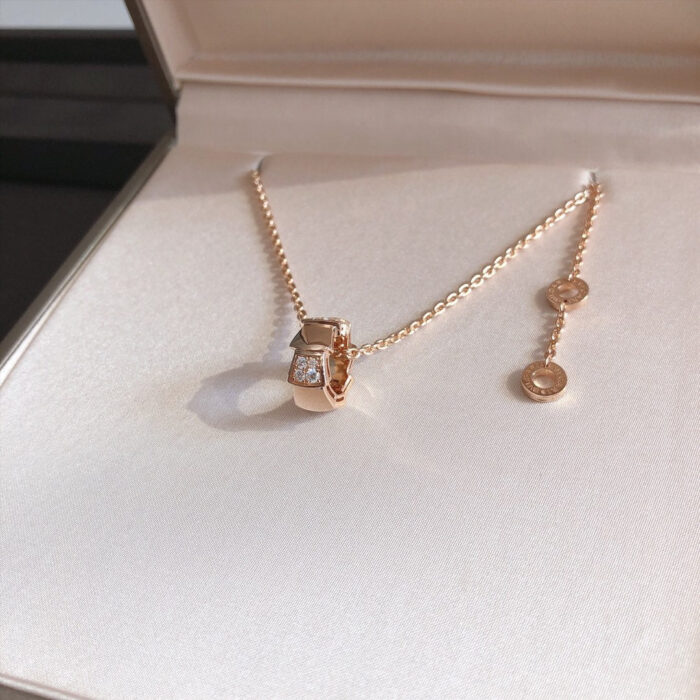 【Valleron Jewelry】SERPENTI PEDANT DIAMOND PINK GOLD NECKLACE - Image 5