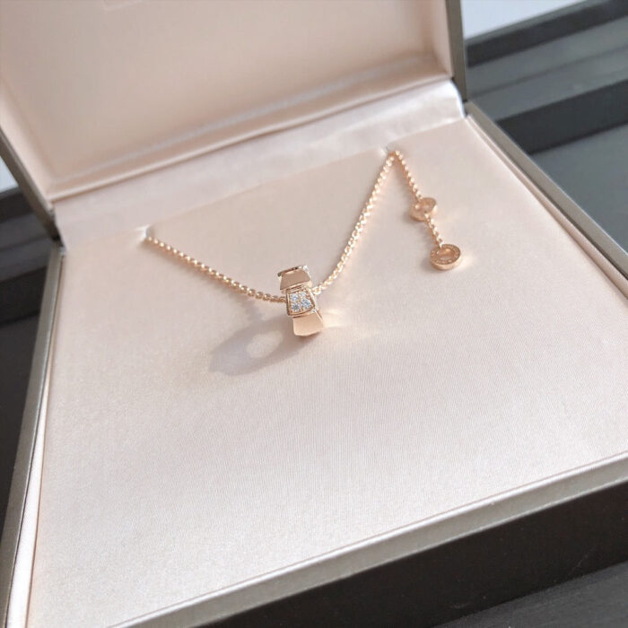 【Valleron Jewelry】SERPENTI PEDANT DIAMOND PINK GOLD NECKLACE - Image 6