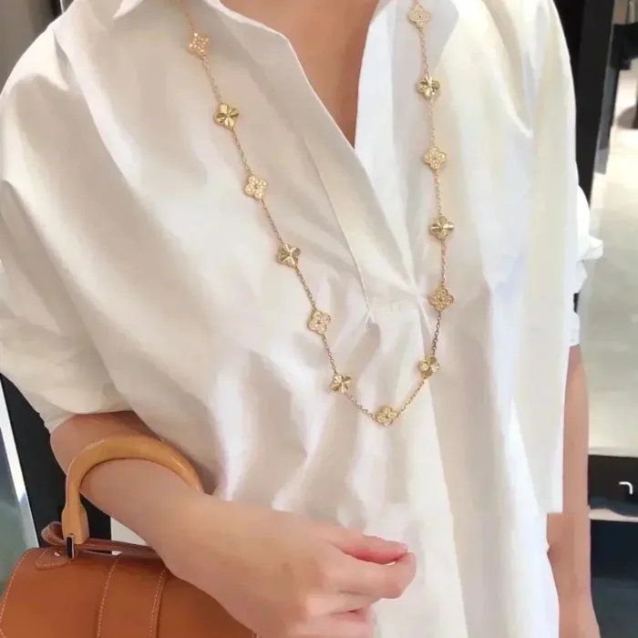 【Valleron Jewelry】CLOVER 20 MOTIFS LASER DIAMOND NECKLACE - Image 1