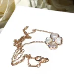 【Valleron Jewelry】CLOVER MOP DIAMOND ROSE GOLD NECKLACE - Image 2