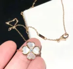 【Valleron Jewelry】CLOVER MOP DIAMOND ROSE GOLD NECKLACE - Image 4