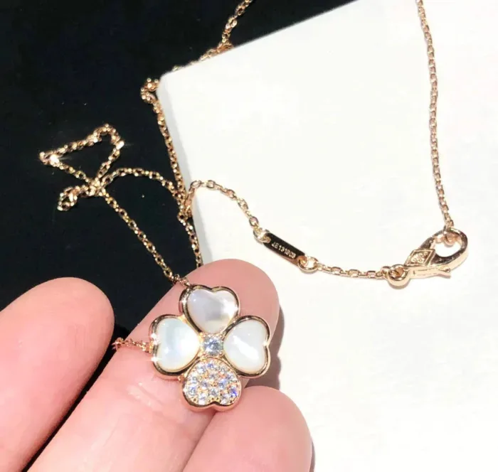 【Valleron Jewelry】CLOVER MOP DIAMOND ROSE GOLD NECKLACE - Image 4