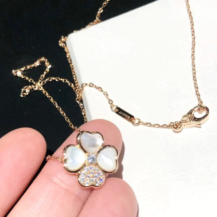 【Valleron Jewelry】CLOVER MOP DIAMOND ROSE GOLD NECKLACE - Image 6
