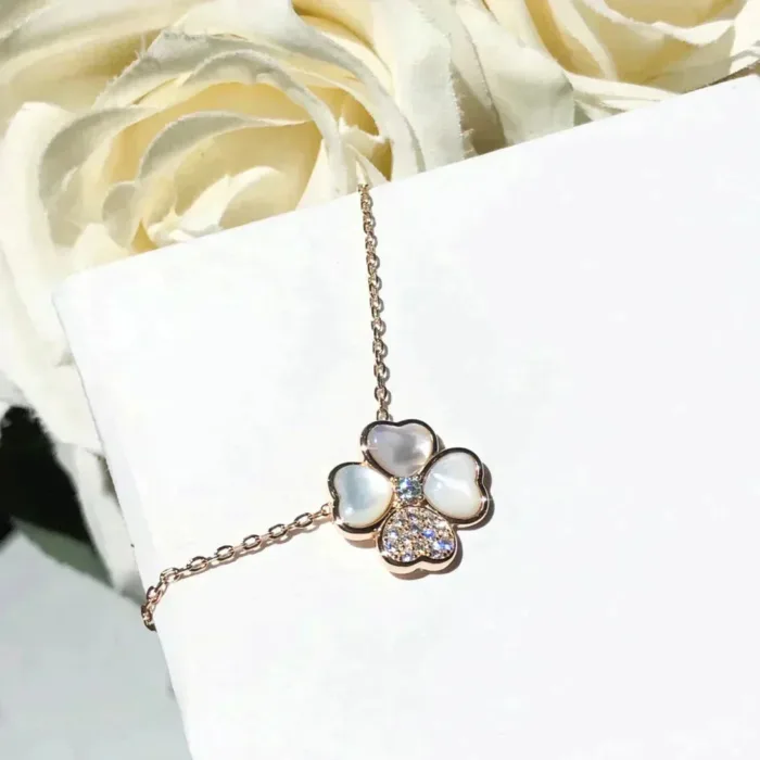 【Valleron Jewelry】CLOVER MOP DIAMOND ROSE GOLD NECKLACE - Image 5