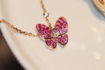 【Valleron Jewelry】BUTTERFLY RED DIAMOND ROSE GOLD NECKLACE - Image 5
