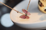 【Valleron Jewelry】BUTTERFLY RED DIAMOND ROSE GOLD NECKLACE - Image 7