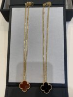 【Valleron Jewelry】CLOVER 25MM NECKLACE GOLD CARNELIAN - Image 4