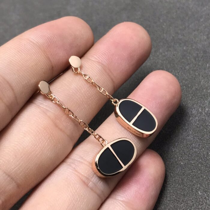 【Valeron Jewelry】CHAINE VERSO BLACK CERAMIC SILVER EARRINGS - Image 3