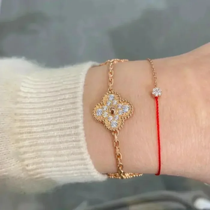 【Valleron Jewelry】CLOVER 5 MOTIFS  FULL DIAMOND BRACELET - Image 6