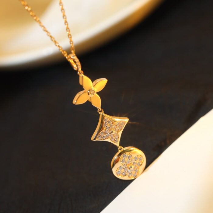 【Valleron Jewelry】STAR AND SUN DIAMOND PINK GOLD NECKLACE - Image 3
