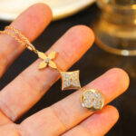 【Valleron Jewelry】STAR AND SUN DIAMOND PINK GOLD NECKLACE