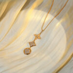 【Valleron Jewelry】STAR AND SUN DIAMOND PINK GOLD NECKLACE - Image 4