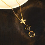 【Valleron Jewelry】STAR AND SUN ONYX PINK GOLD NECKLACE - Image 4