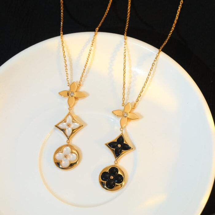 【Valleron Jewelry】STAR AND SUN ONYX PINK GOLD NECKLACE - Image 7