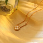 【Valerone Jewelry】SUN PEDANT PINK GOLD 1 DIAMOND NECKLACE - Image 5