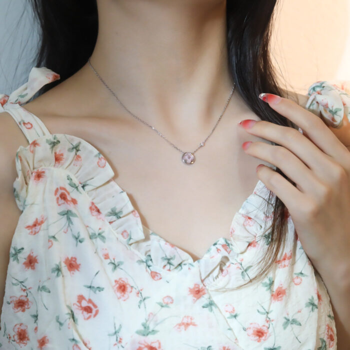 【Valerone Jewelry】SUN PEDANT PINK GOLD 1 DIAMOND NECKLACE - Image 8